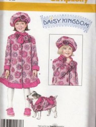 4102 SIMPLICITY DK FLEECE COAT,SCARF,HAT,DOG COAT PATTERN 3-8